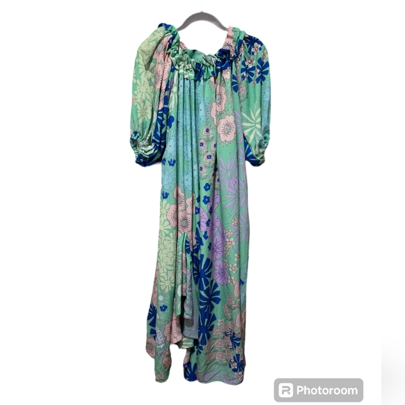 Anthropologie Oopscool Off-The-Shoulder Printed Dress Size S - Picture 5 of 13